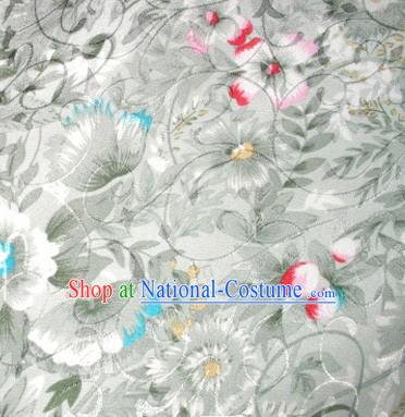 Chinese Traditional Floral Pure Silk Fabric