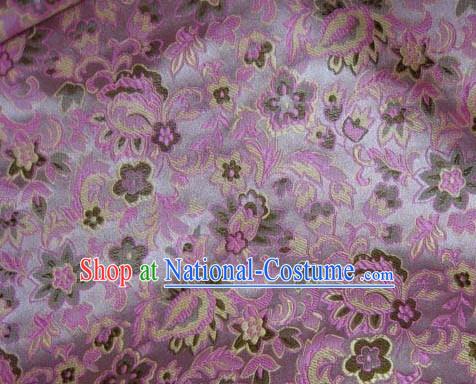 Chinese Flower Pink Silk Fabric