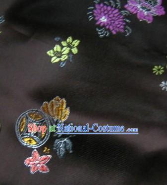 Traditional Coffee Colour Brocade Coin Fabric