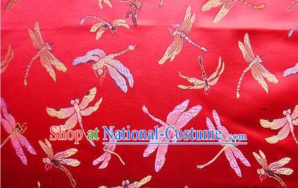 Chinese Traditional Brocade Fabric Dragonfly Pattern