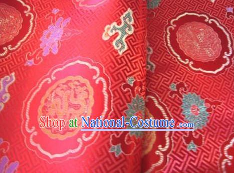 Chinese Traditional Red Dragon Fabric