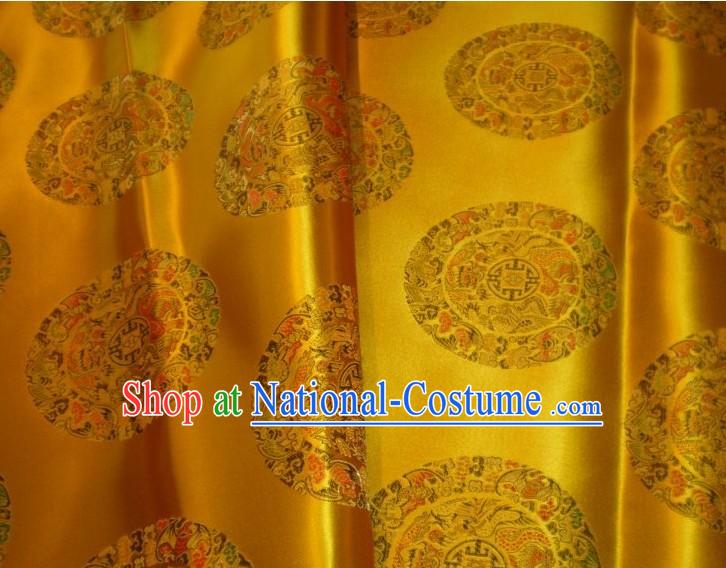 Golden Dragons Brocade Fabric