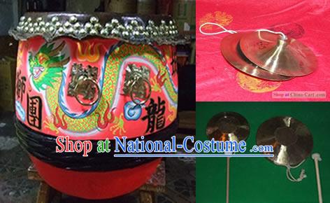 Dragon Dance Drum Drumsticks Cymbals and Gongs Instrument Set