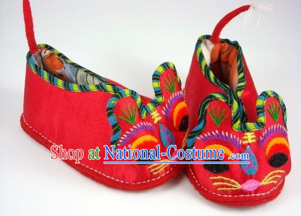 Handmade Tiger Head Shoes for Children