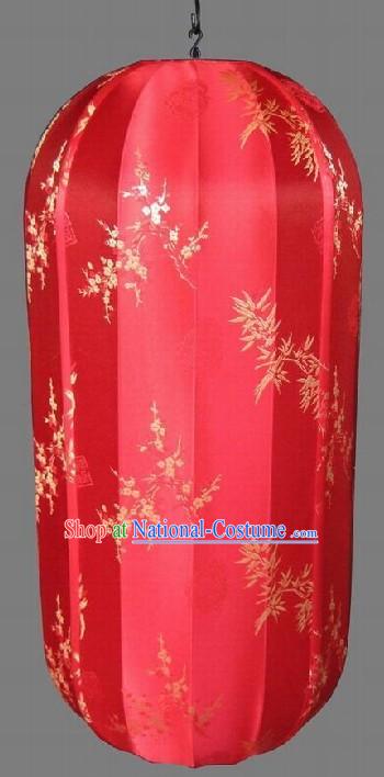 Chinese Electrical String Red Lanterns _ Silk Brocade Lanterns