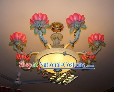 32 Inch Chinese Lotus Temple Lanterns Set