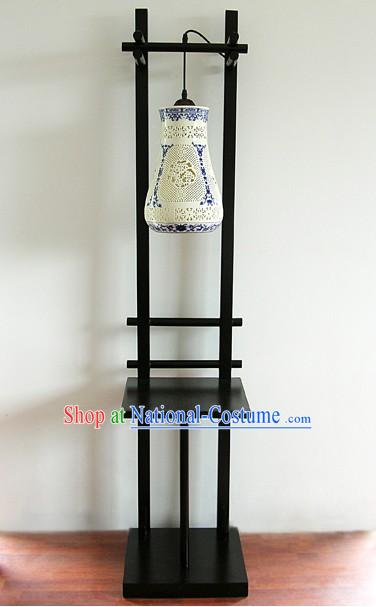 60 Height Chinese Blue and White Ceramic Floor Lantern