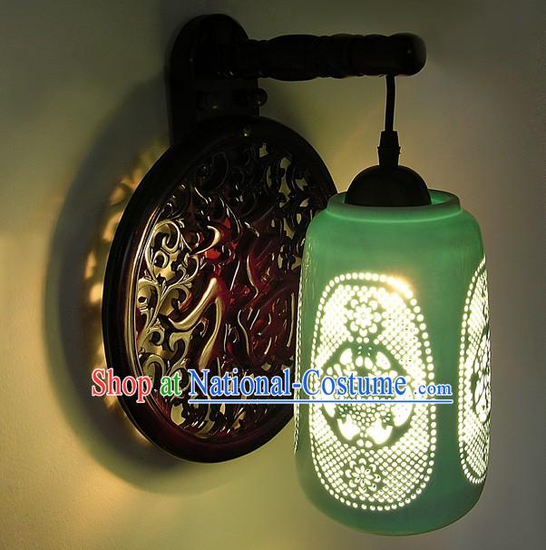 Chinese Mandarin Ceramic Wall Lantern