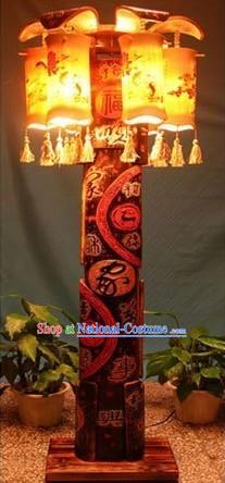 63 Inch Chinese Hand Made Bamboo Floor Lantern