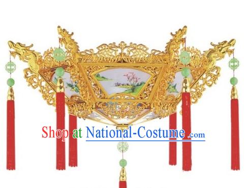 Chinese Electric Dragon Phoenix Ceiling Lantern