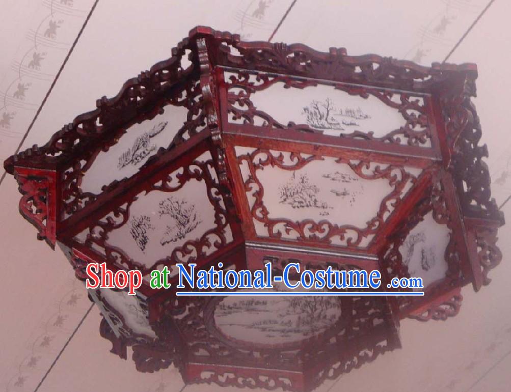 Chinese Traditional Landscape Ceiling Lantern