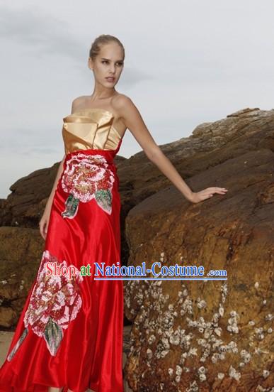 Lucky Red Homemade Wedding Dress