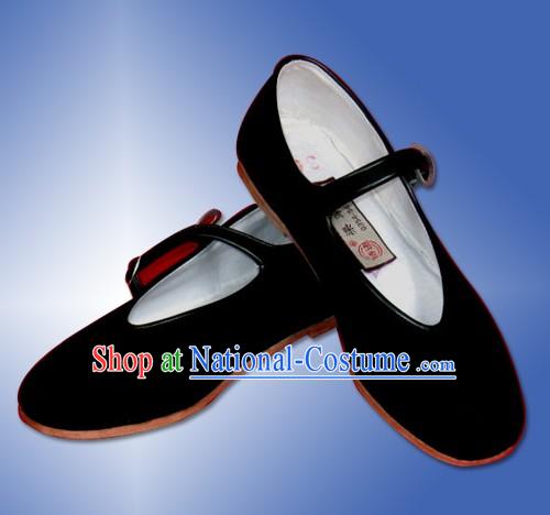 Chinese Traditional Handmade Black Cloth Shoes