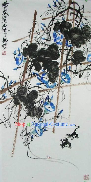 Chinese Paintings of Morning Glory by Ye Liu