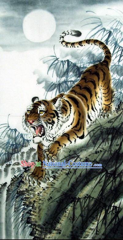 Traditional Chinese Tiger Painting by Wang Yongchang