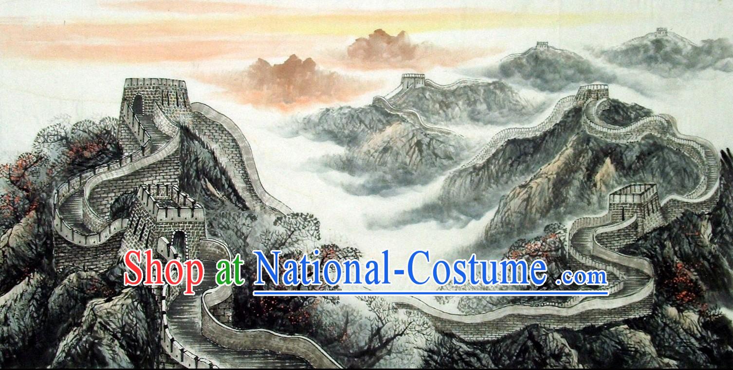 Traditional Chinese Painting - China Great Wall by Cheng Yuku