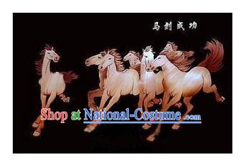 Chinese Handmade Grain Paintings - Galloping Horses