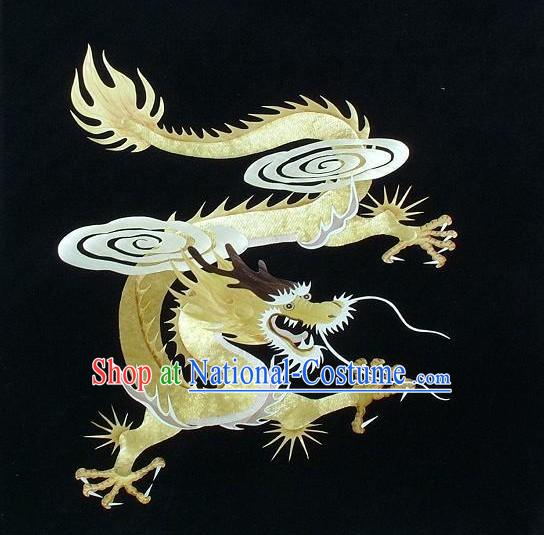 Chinese Handmade Wheat Dragon Painting