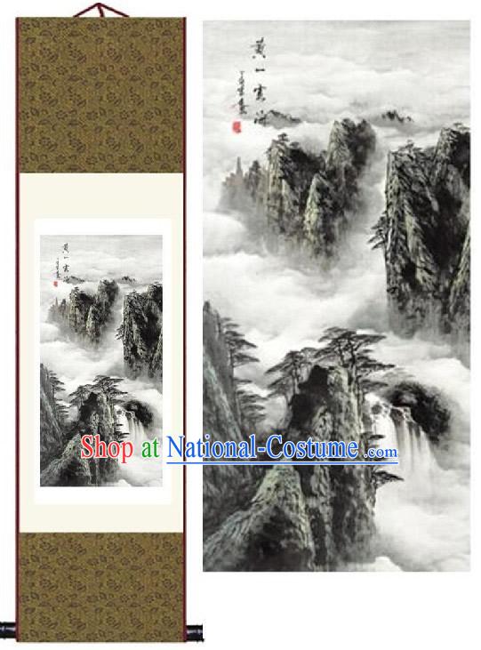 Handmade Chinese Silk Painting - Huangshan Mountain