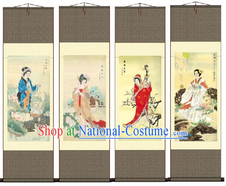 Chinese Silk Four Seasons Painting