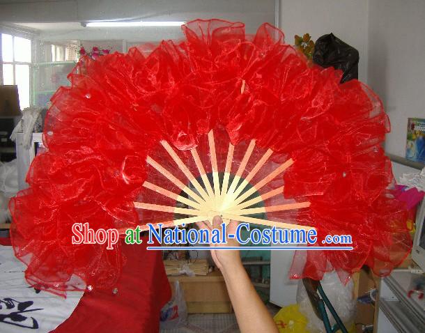 Professional Chinese Traditional Dance Gauze Fan