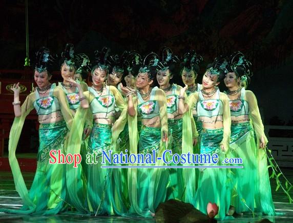 Chinese Ancient Palace Long Sleeve Dance Costumes Complete Set