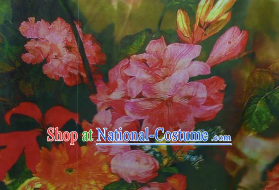 Chinese Traditional Rui Fu Xiang Silk Textile Fabric - Flower Combination