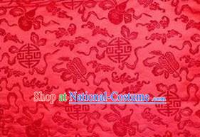 Traditional Red Fan Brocade Fabric