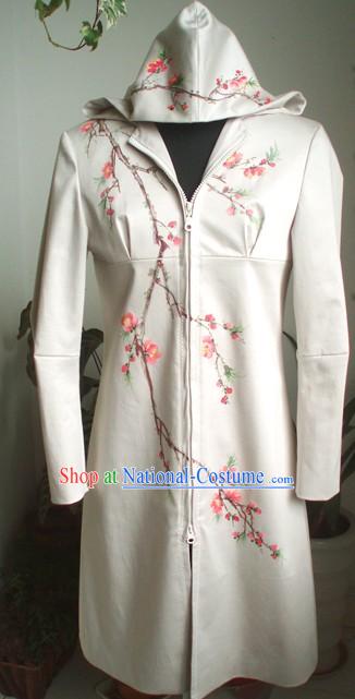 Traditional Mandarin Handmade Plum Blossom Dust Coat