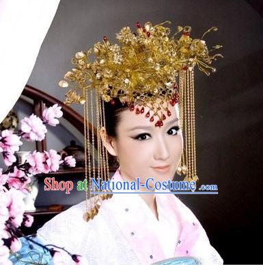 Supreme Chinese Traditional Handmade Phoenix Tail Crown for Women