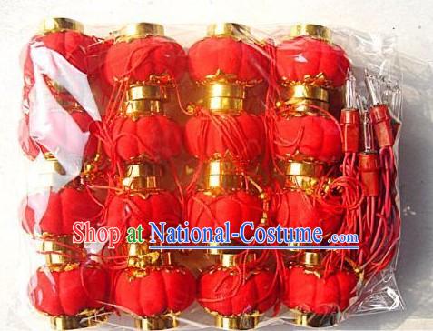 Traditional Chinese Lucky Red Lantern 16 Pieces Set _ Miniature Lanterns