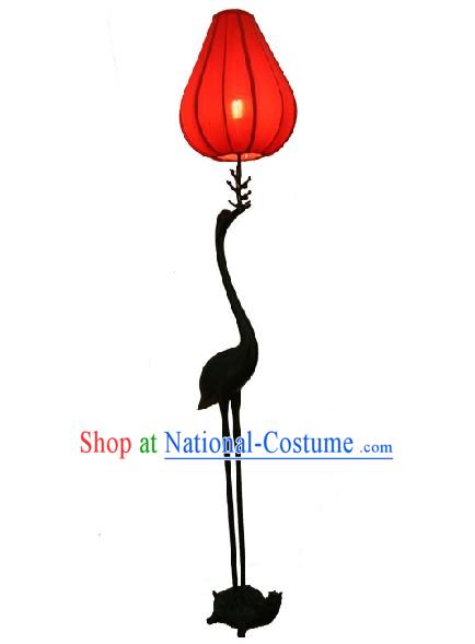 Traditional Chinese Handmade Large Crane and Tortoise Floor Lantern