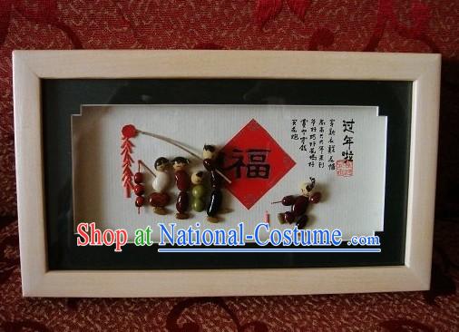 Chinese Traditional Bean Painting Arts and Crafts - Happy Lunar New Year