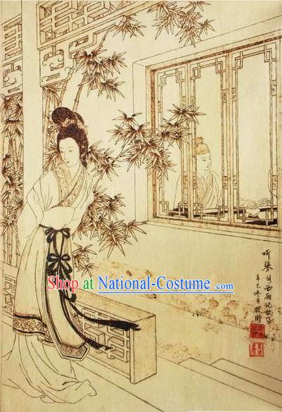 Chinese Film and Stage Performance and Photo Studio Traditional Painting Prop - Ancient Beauty