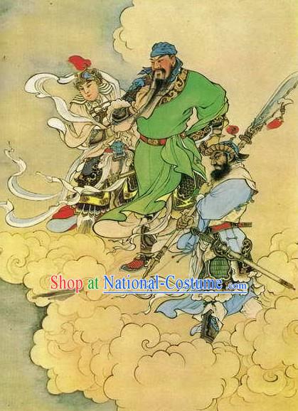 Chinese Film and Stage Performance and Photo Studio Traditional Painting Prop - Guan Yu Portrait