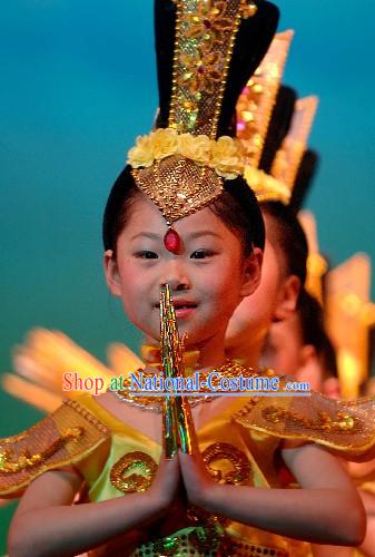 Chinese Ancient Palace Fei Tian Dance Costumes Complete Set for Children