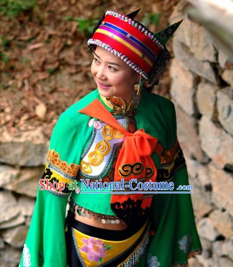 Chinese Traditional Minority A Shi Ma Clothing Complete Set