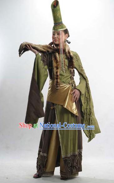 China Minority Classical Clothing and Hat Complete Set