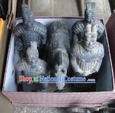 Chinese Xian Terra-cotta Figures Five Statues Set