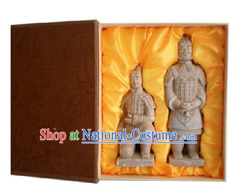 Chinese Xian Terra-cotta Figures Two Statues Set