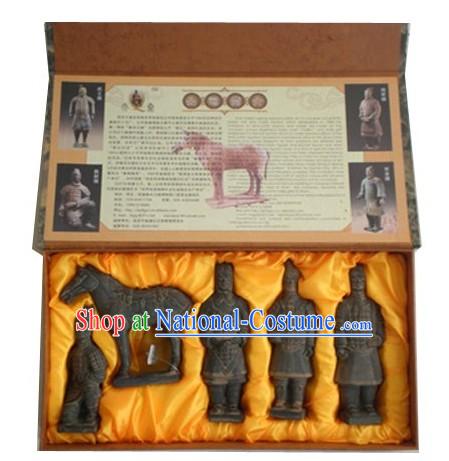 Chinese Xian Terra-cotta Figures Five Statues Set