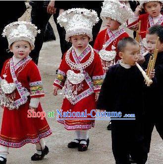 Chinese Traditional Miao Minority Outfit for Children