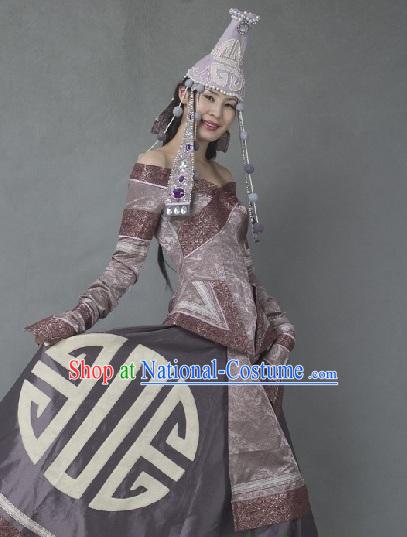 Chinese Traditional Mongolian Costume Complete Set