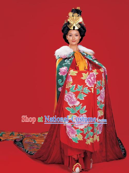 Ancient Tang Dynasty Queen Costume and Headpiece Complete Set