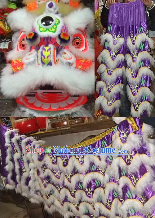 Fluorescent Luminous Glow in Dark Supreme Competition and Parade Lion Dance Costumes Complete Set