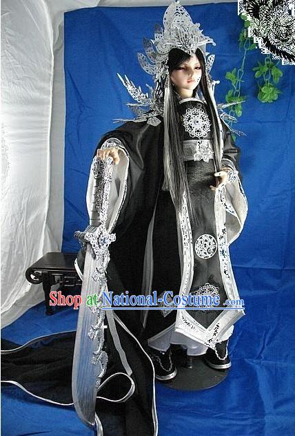 Ancient Prince Dragon Costumes and Hair Decoration Complete Set