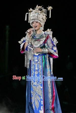 China Miao Minority Costumes and Hat Complete Set