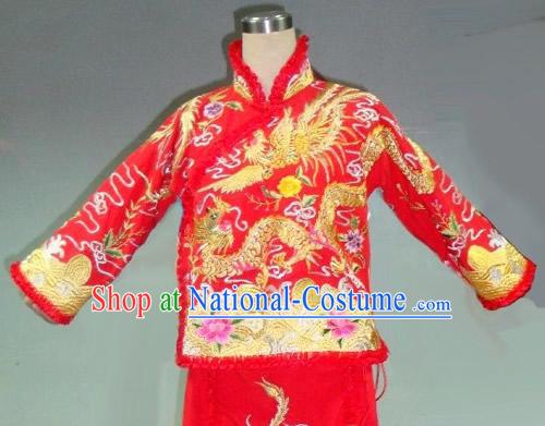 Chinese Classical Lucky Red Handmade Wedding Dress for Women