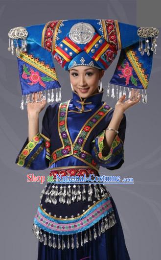 Chinese Buyi Minority Dress and Hat