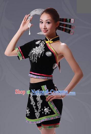 Chinese She Minority Costume and Hat Complete Set